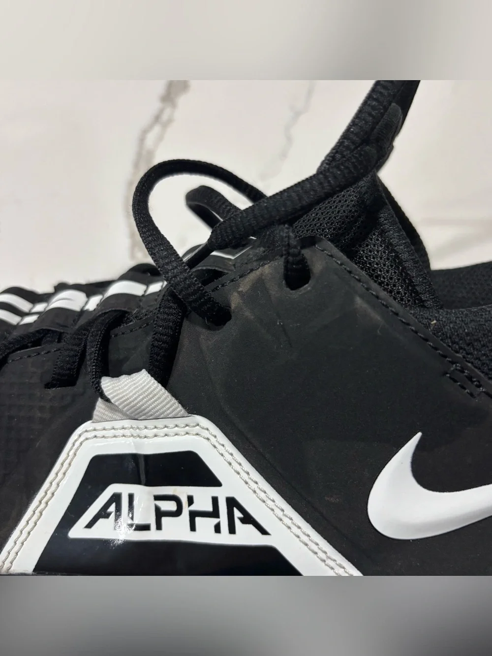 Nike Alpha Fastflex Football Cleats Men’s 10 CV0582-001 Black White Molded Studs